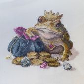 Kit broderie point de croix - Merejka - Crapaud doré