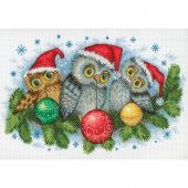 Kit broderie point de croix - MP Studia - Chouettes de Noël