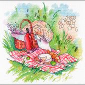 Kit broderie point de croix - Aquarelle by MP Studia - Pique nique sur l'herbe