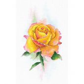 Kit point de croix - Aquarelle by MP Studia - Rose jaune