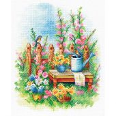 Kit broderie point de croix - Aquarelle by MP Studia - Jardin fleuri