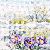 Kit broderie point de croix - MP Studia - Fleurs en hiver