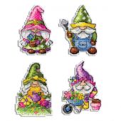 Kit de magnet à broder - MP Studia - Petits gnomes du jardin