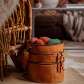 Rangement cuir - Muud - Sac à ouvrages Bturn - Whisky