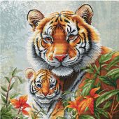 Kit broderie point de croix - Nova Sloboda - Maman tigre et son petit