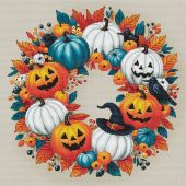 Kit broderie point de croix - Nova Sloboda - Couronne d'Halloween