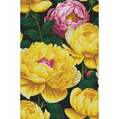 Kit broderie point de croix - Nova Sloboda - Pivoines ensoleillées