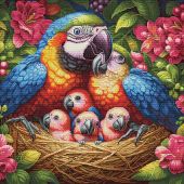 Kit broderie point de croix - Nova Sloboda - Famille colorée