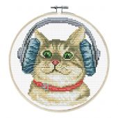 Kit broderie point de croix avec tambour - Ladybird - DJ Chaton