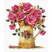 Kit broderie point de croix - Ladybird - Vase à fleurs ancien