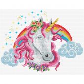 Kit broderie point de croix - Ladybird - Licorne arc-en-ciel