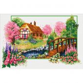 Kit broderie point de croix - Needleart World - Chalet de printemps