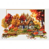 Kit broderie point de croix - Needleart World - Chalet d'automne