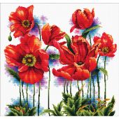 Kit broderie point de croix - Needleart World - Jolis coquelicots