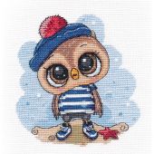 Kit broderie point de croix - Oven - Hibou marin