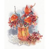 Kit broderie point de croix - Oven - Nature morte avec Physalis