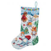 Kit de chaussette de Noël à broder - Panna - Sports d'hiver