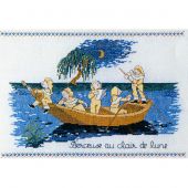 Kit broderie point de croix - Philomène - Berceuse au clair de lune