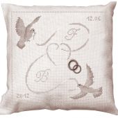 Kit de coussin à broder - La planète mauve - Les oiseaux au ruban