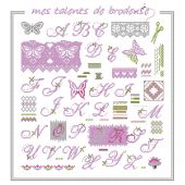 Kit broderie point de croix - La planète mauve - Abécédaire de brodeuse