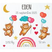 Kit broderie point de croix - Princesse - Mon petit monde arc-en-ciel