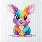 Kit broderie point de croix - Princesse - Lapin multicolore