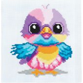 Kit broderie point de croix - Princesse - Oiseau multicolore