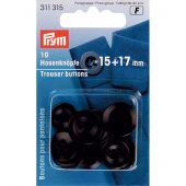 Boutons 4 trous - Prym - 10 Boutons pour pantalons - 15/17 mm