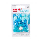 Boutons pression - Prym - 30 boutons à riveter bleu clair / bleu moyen / bleu foncé - 12.4 mm