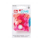 Boutons pression - Prym - 30 boutons à riveter corail / rose / rouge - 12.4 mm