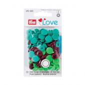 Boutons pression - Prym - 30 boutons à riveter marron / vert clair / vert foncé - 12.4 mm