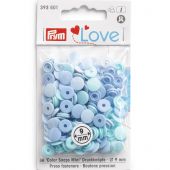 Boutons pression - Prym - 36 boutons ronds bleus - 9 mm