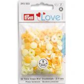 Boutons pression - Prym - 36 boutons ronds jaunes - 9 mm