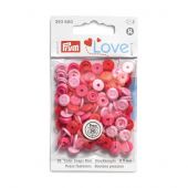 Boutons pression - Prym - 36 boutons à riveter 9 mm fuchsia / fuchsia foncé / fuchsia clair