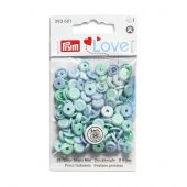 Boutons pression - Prym - 36 boutons à riveter 9 mm bleu / bleu clair / turquoise clair