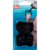 Mousqueton - Prym - Set de 2 avec anneaux plastique noir - 40 mm