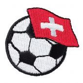 Ecusson thermocollant - Prym - Ballon football - drapeau suisse