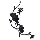 Ecusson thermocollant - Prym - Fleurs noires