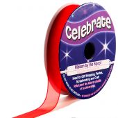 Organza en bobine - Celebrate - Organza Rouge uni - 9 mm x 8 m