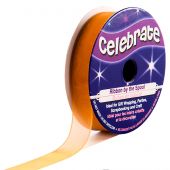 Organza en bobine - Celebrate - Organza caramel uni 12 mm x 6 m