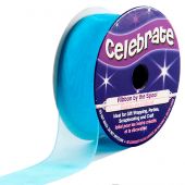 Organza en bobine - Celebrate - Organza bleu uni - 20 mm x 5 m