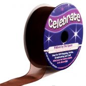 Organza en bobine - Celebrate - Organza marron foncé uni - 20 mm x 5 m 