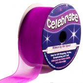 Organza en bobine - Celebrate - Organza violet foncé uni - 25 mm x 5 m 