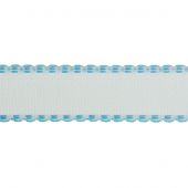 Galon à broder au 50 cm - Zweigart - Galon Aïda blanche 5 liseré bleu Zweigart Band , au 50 cm