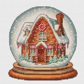 Fiche Point de Croix - Les petites croix de Lucie - Boule à neige maison pain épices