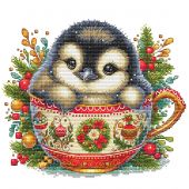 Fiche Point de Croix - Les petites croix de Lucie - Collection tasse Noël Pingouin