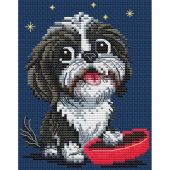 Kit broderie point de croix - RTO - Chien et sa gamelle