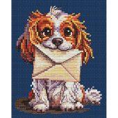 Kit broderie point de croix - RTO - Surprise pour toi - Cavalier King Charles