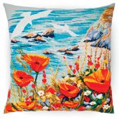 Kit broderie point de croix - RTO - Mouettes sur la mer - Les fleurs