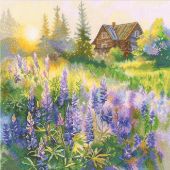 Kit broderie point de croix - RTO - Soirée lilas